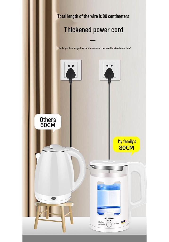 2.3L High Borosilicate Glass Electric Kettle with Auto Power-Off & Keep Warm Function