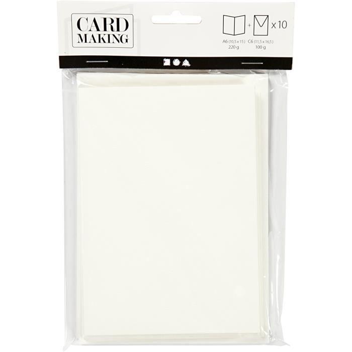 Creotime Cards and Envelopes 10.5 X 15 Cm 10 Sets Cream