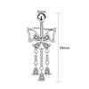 1PCS Zircon Flower Belly Button Ring Drop Chain 14G G23 Titanium Curved Barbell Navel Piercing Women Girls Sexy Jewelry
