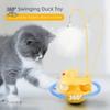 360 ° Rotation Tumbler Cat Toy Bite Resistant with Bells Cat Teaser Toy with Feathers Duck Shaped Kitten Play Wand Entertainment