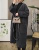Bidason Evolved Long Knit Collarless with Warm Long Gray Women's Cardigan, Pockets, Stylish, Cute, Simple, Soft, Figure-Flattering, Slimming, Warm,