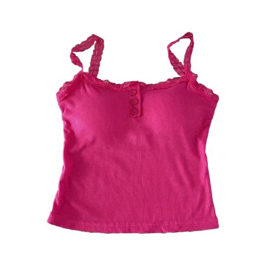 Women Sling Vest Pure Color Lace Splicing Bottom Tops with Built-in Chest Pad Soft Stretchy Camisole Work Party Vacation Wear
