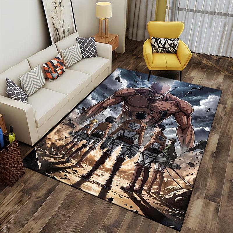 Attack on Titan Epic Scene Carpet suitable as a non-slip mat for the living room or bedroom sofa