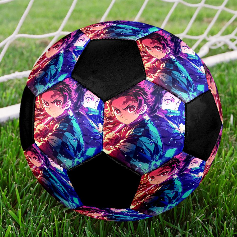 Soccer Ball Colorful Machine Stitched PVC Size 5 Team Training Competition Ready Durable High-Bounce Cool Sports Gift