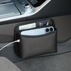 Car Door Side Storage Bag,PU Leather Auto Mesh Pocket Organizer for Card,Phone,Sunglasses,Universal Car Interior Accessory