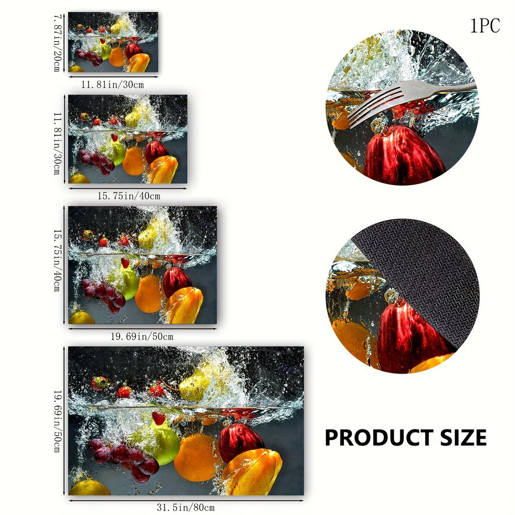 1Pcs Rubber Drying Mat With Fruit Flower Coaster For Coffee Shop Restaurant Kitchen Carpet Tableware Durable Diatom Mud Table Mat Pet Mat Coffeeware