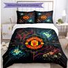 Set Lenzuola Stampato Manchester United 3 Pezzi Morbido Delicato sulla Pelle Lavabile Copripiumino e Federe Set Tutte le Stagioni Camera da Letto