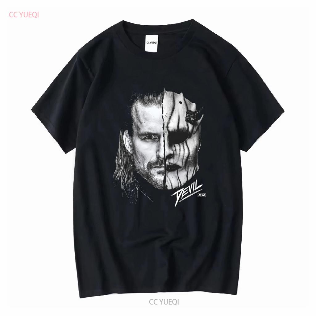 Adam Cole Devil Aew Official T Shirt Long Or Short Sleeves Vintage Washed Top For Everyday Wear Fashion Homme Unisex Graphic