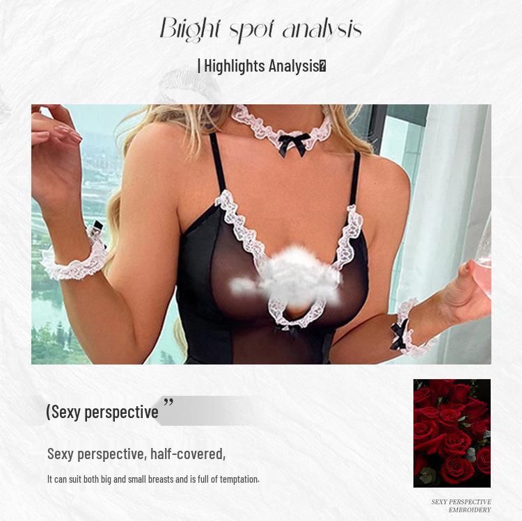 Plus Size See-Through Maid Lingerie with Quick Release Feature