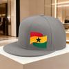Ghana Flag Print Polyester Snapback Cap Adjustable Unisex Casual Outdoor Ghanaian Emblem Hat