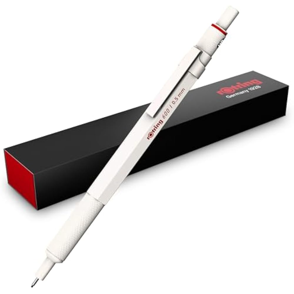 Rotling Mechanical Pencil Pearl White 600 2158795 0.5mm RoTring Mechanical Pencil Premium Writing...