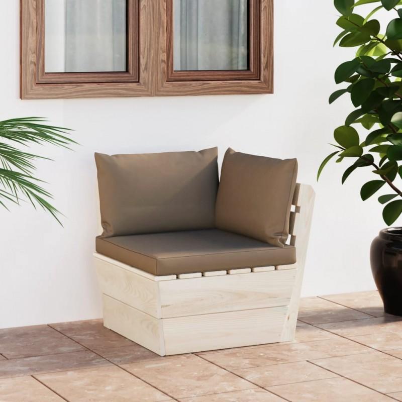 Day and Night - Day and Night Corner Sofa Made of Garden Pallets with Impregnated Fir Cushions