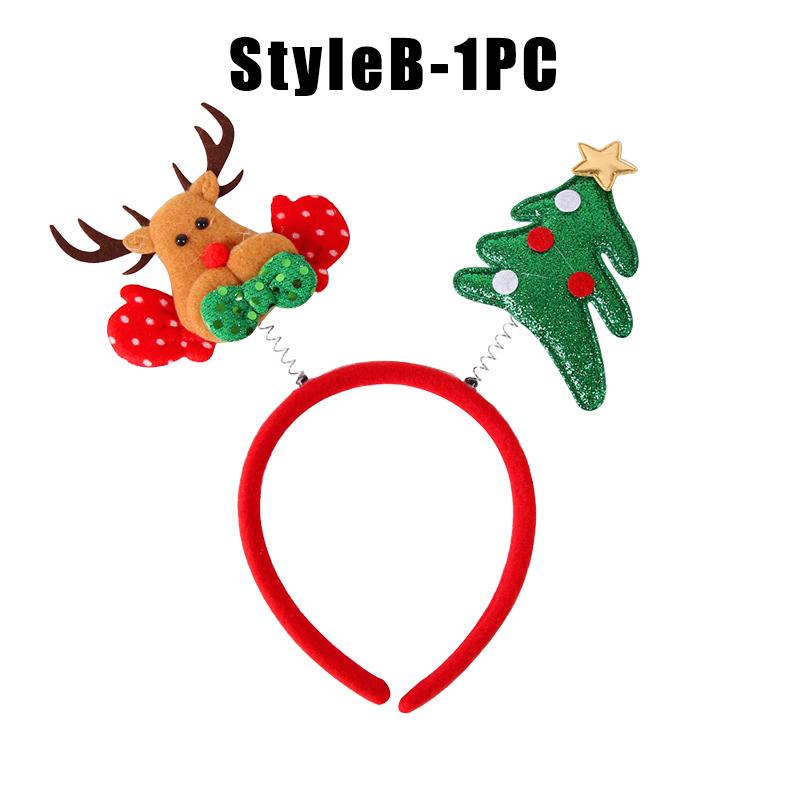 Christmas Reindeer Headband with Bow for Women Cute Cartoon Antlers Hair Clip Funny Photo Props Party Festival Decor Accessories