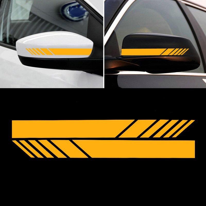 2ks Univerzální Auto Samolepka Nevyblednoucí Módní Barevná Pruhovaná Samolepka na Auto Závodní Pruhy Dekorace Zrcátka Boční Zadní Samolepka