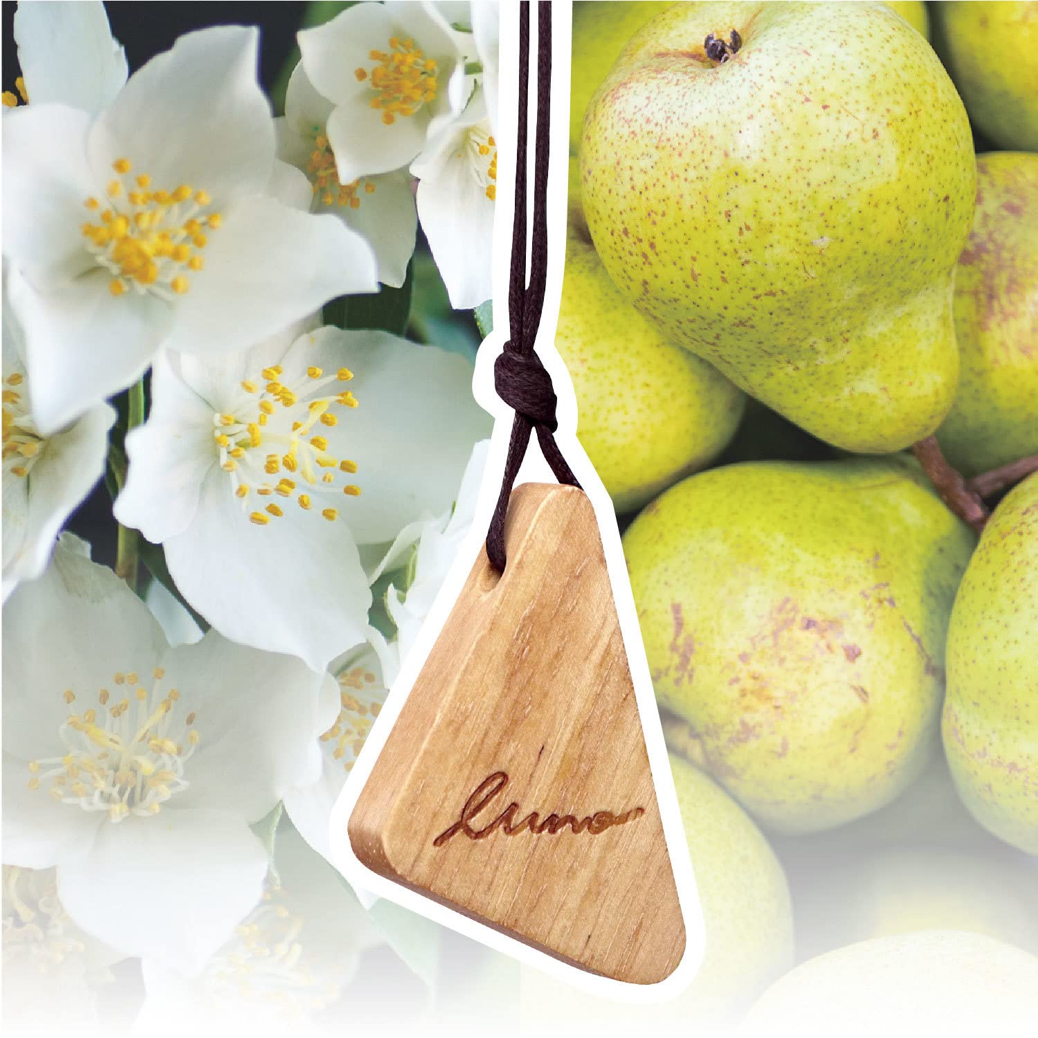 

Carmate DH402 Car Deodorizing [Hanging] Luno Hanging Wood Lasts for 30 Days [Jasmine & Pair] H53 x W42 x коричневый
