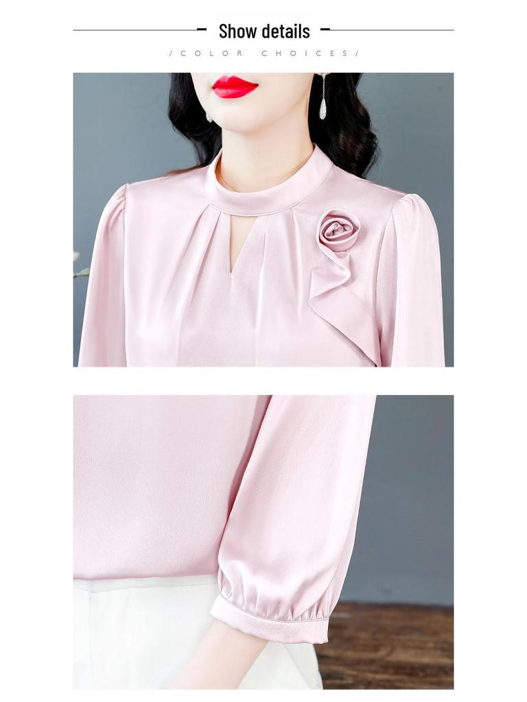 Women's Satin Hollow Top - Trendy Spring 2024 Collection