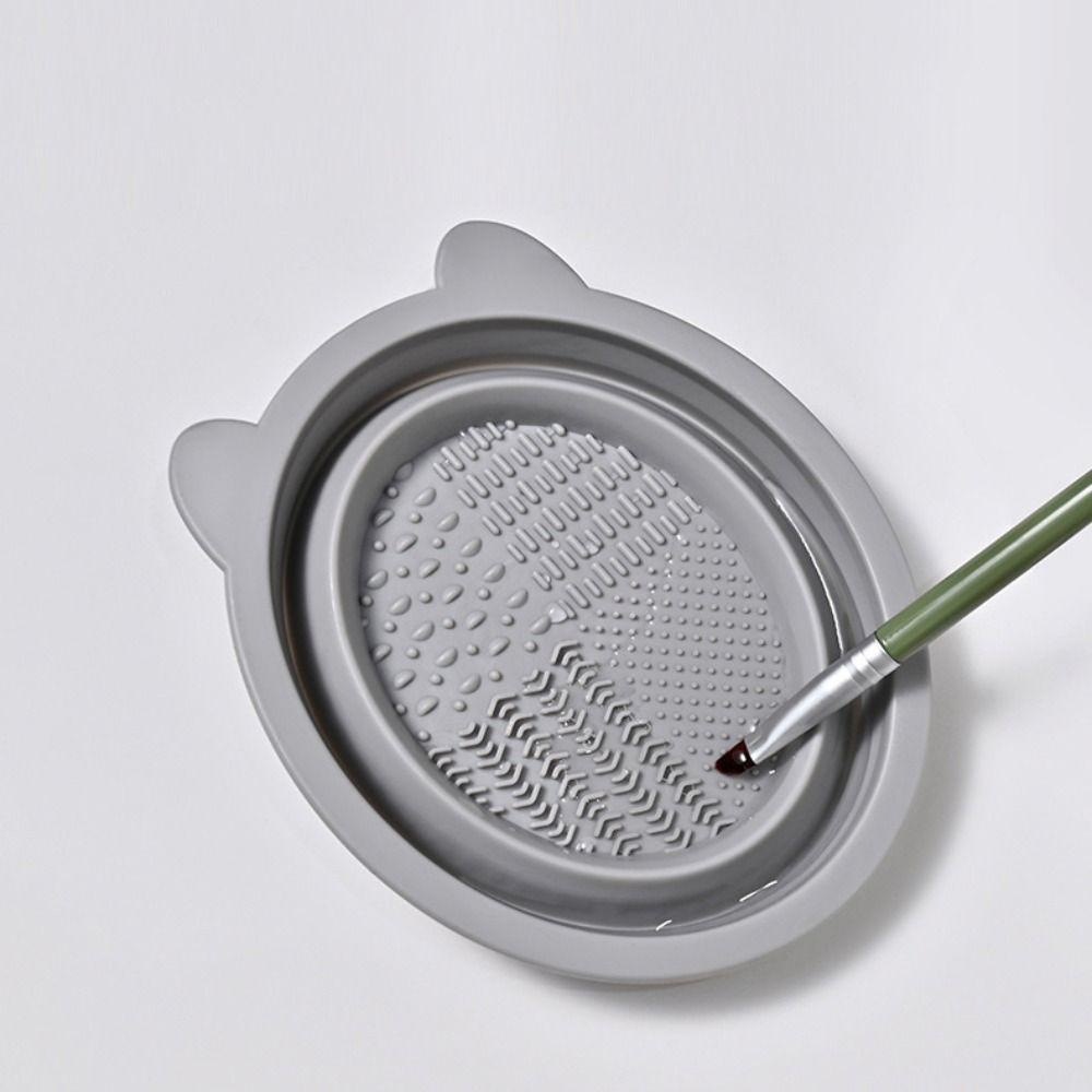 Beauty Makeup Brush Cleaning Bowl Foldable Cosmetic Scrubber Board Makeup Brush Cleaning Mat Male