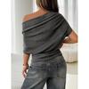 Summer New Women's T-shirt, Sexy Slim One Shoulder Bat Sleeve Top for Foreign Trade