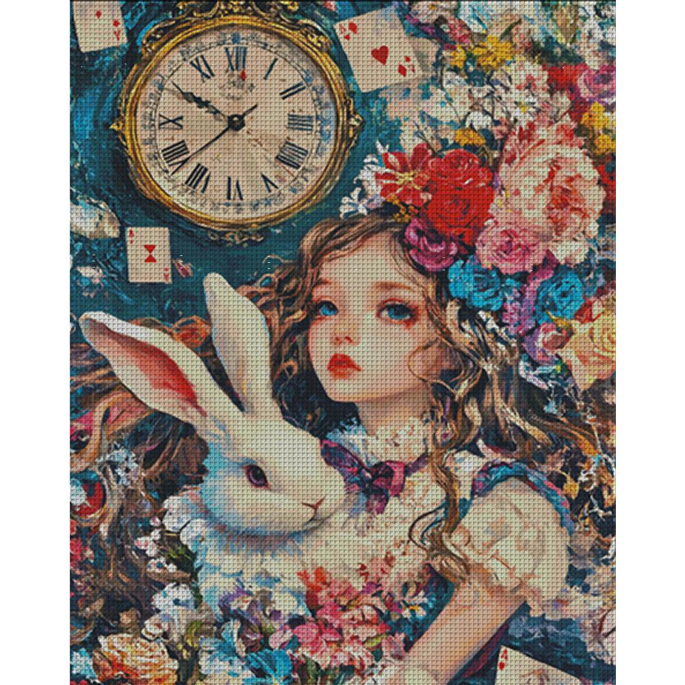 Full Embroidery Egyptian Cotton Thread 14CT Girl Cross Stitch Kit 85x110cm