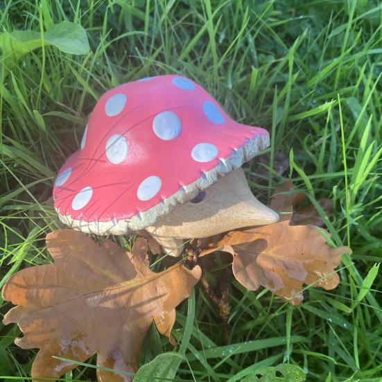4 Stück/Set Garten Igel Statue Harz Igel mit Pilzkappe Wetterfeste Igel Figur für Feengarten Zuhause Terrasse Hof Dekoration