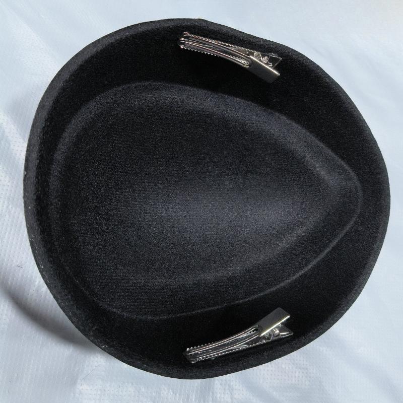 Beret Hat Caps Airline Stewardess Flight Attendant Vintage Hat Black Flat Top Hat Hair Clip Hair Accessories