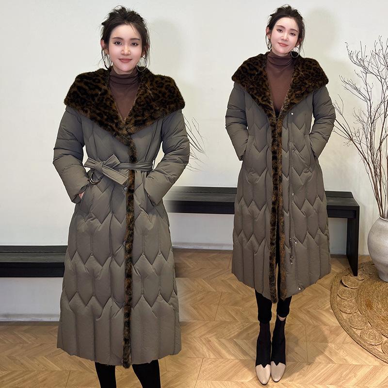 

Women s Hooded Leopard Print Fur Collar Cold and Windproof Lightweight Thickened Fluffy Warm Loose High Quality Fabric Casual Sports Cotton Jacket 7XL