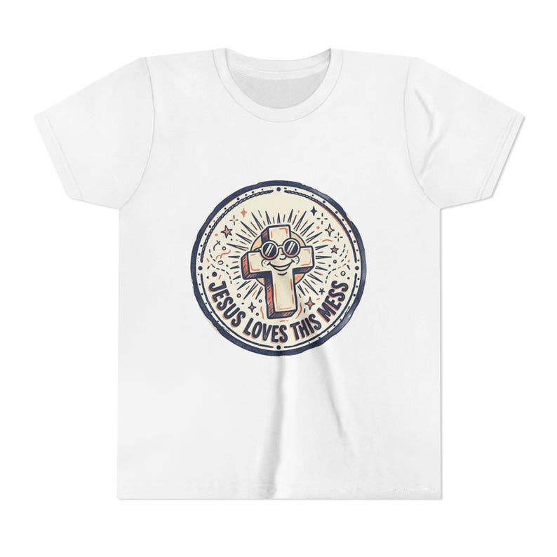 Jesus Loves This Kid Toddler Tee | Retro Sunburst Cross Graphic 130