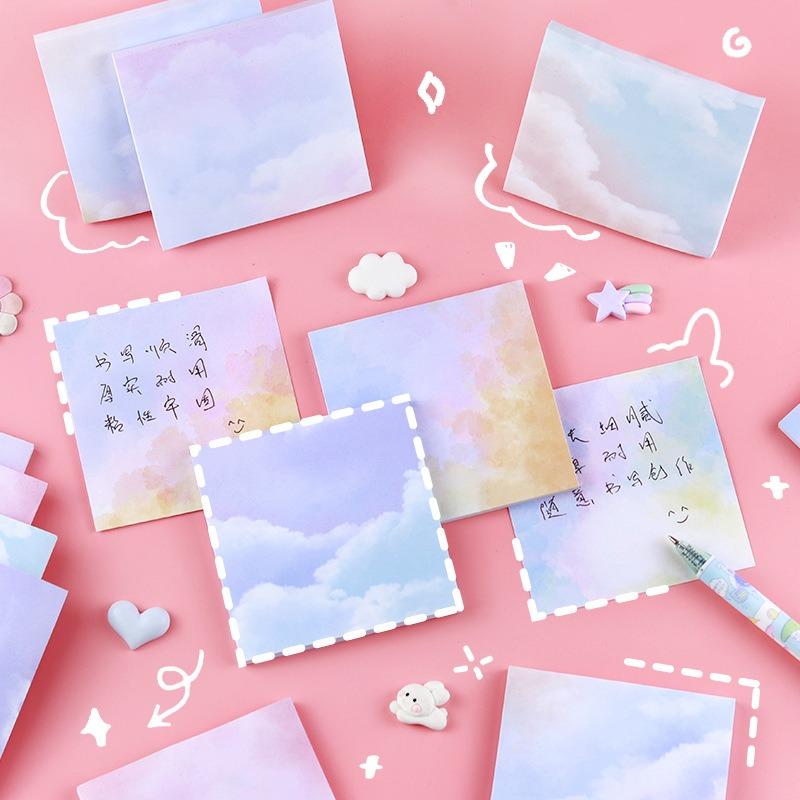 50sheets Colorful Starry Sky Sticker Paper Notes Posted It Sticky Note Pads Notepads Posits Stationery Office Message Stickers