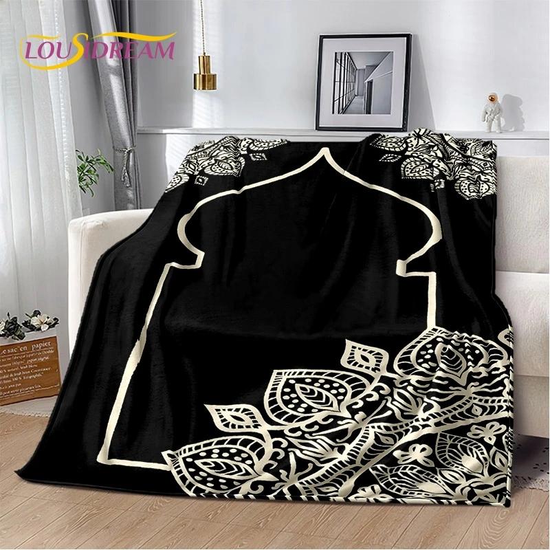 HD Muslim Islam Prayer Kneeling Poly Mats Mandala Soft Blankets,Keep Warm Throw Blanket for Picnic Beds Sofa Home Bedroom Gift