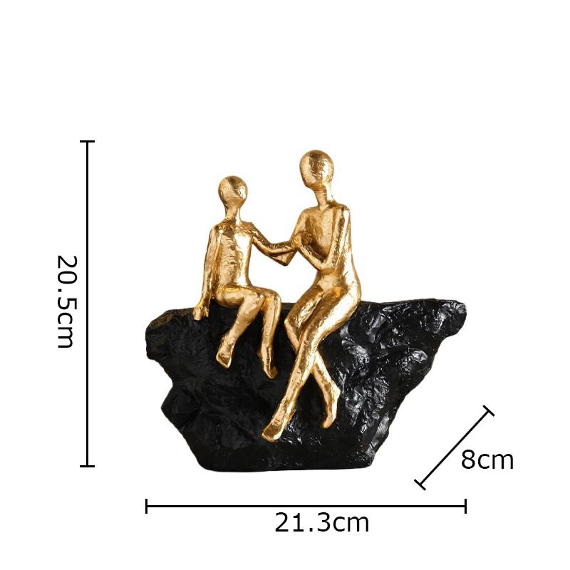 

Mother and Child Character Sculpture Abstract Crafts Desk Decoration Golden Figures Ornaments Modern Home Decor Accessories золотистый