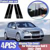 For VW Volkswagen Golf 5 Accessories 2003-2009 2007 4pcs Black Center Column Window Trim Covers B C-Pillar Stickers Accessories