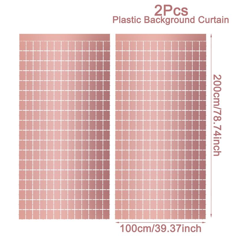 2pcs Party Backdrop Metallic Foil Fringe Tinsel Curtain Adult Kids Birthday Party Wedding Decoration Baby Shower Favor Supplies