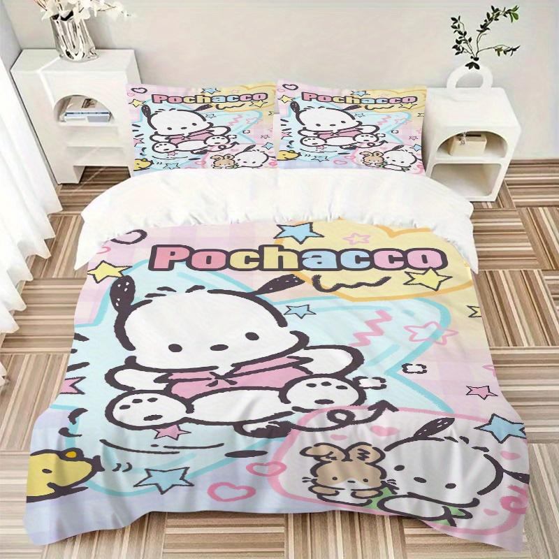 3pcs Idea POCHACCO Three-Piece Patterned Quilt Cover Set - Soft and Cozy Bedroom, Guest Room and Dorm Decorative Bedding 3-Piece Set 1 Quilt Cove