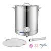 Stainless Steel Kettle, 60.6 L Brewing Pot, Tri Ply Bottom for Beer, Brew Kettle Pot, Home Brewing Supplies Includes Lid, Handle, Thermometer