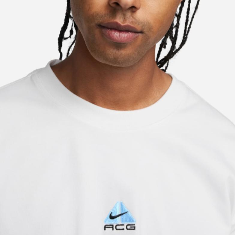 Nike ACG Lungs Logo Embroidered Ribbed Crew Neck Long Sleeve T-Shirt Men Tops Summit-White DR7753-123
