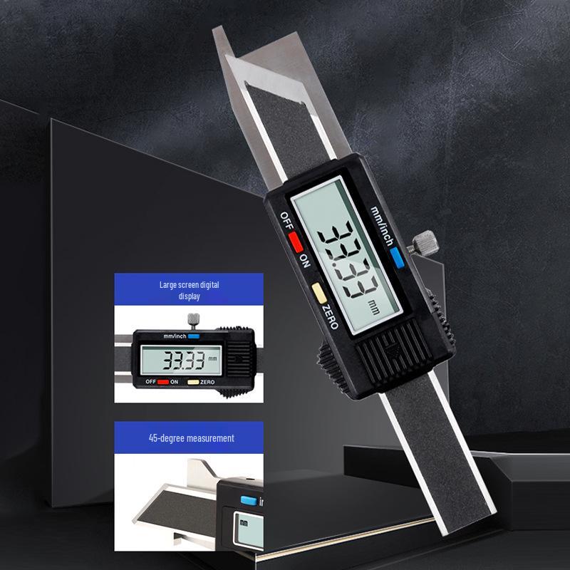 High-Precision 45° Chamfer Ruler & Digital Vernier Caliper, 0-50mm Stainless Steel Angle Gauge