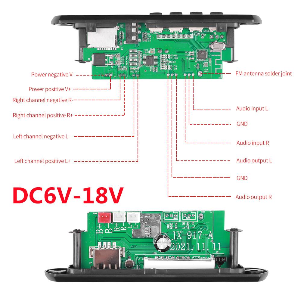 Handsfree 50W Amplifier MP3 Decoder Board Color Screen DC 12V Bluetooth V5.0 Car MP3 Player USB Recording Module FM AUX Radio