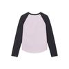 SOUHAIT Girls' Combed Cotton Color-Block Long-Sleeved Round-Neck Top