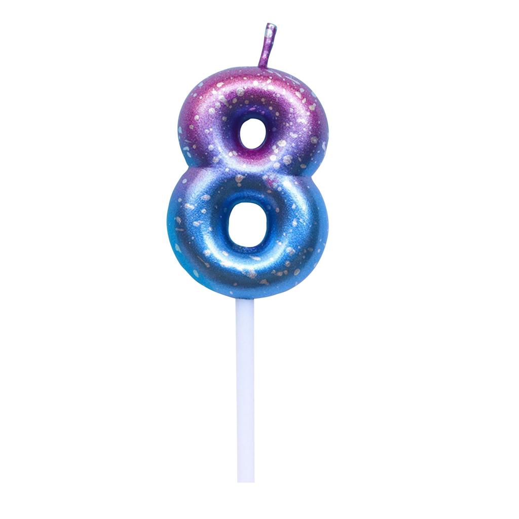 Gradient Glitter Birthday Candle, Cake Topper Decoration With Sturdy Pick, Safe Burning For Birthday Parties, Anniversaries & Celebrations,