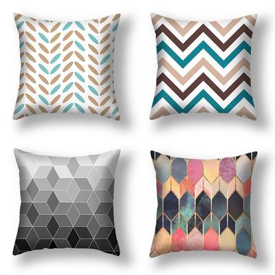 Einfacher Stil Geometrischer Leinen Kissenbezug Heim Sofa Dekoration Nachttisch Lendenkissen Kissen