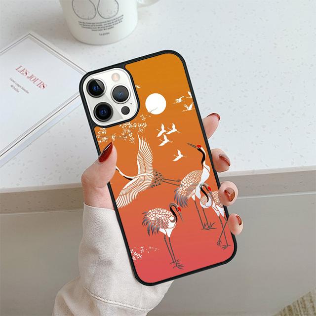 

Red crowned Crane Bird Phone Case For iPhone 17 Air 13 12 14 15 16 Cover For Apple Pro Max Plus Coque iPhone 16pro max