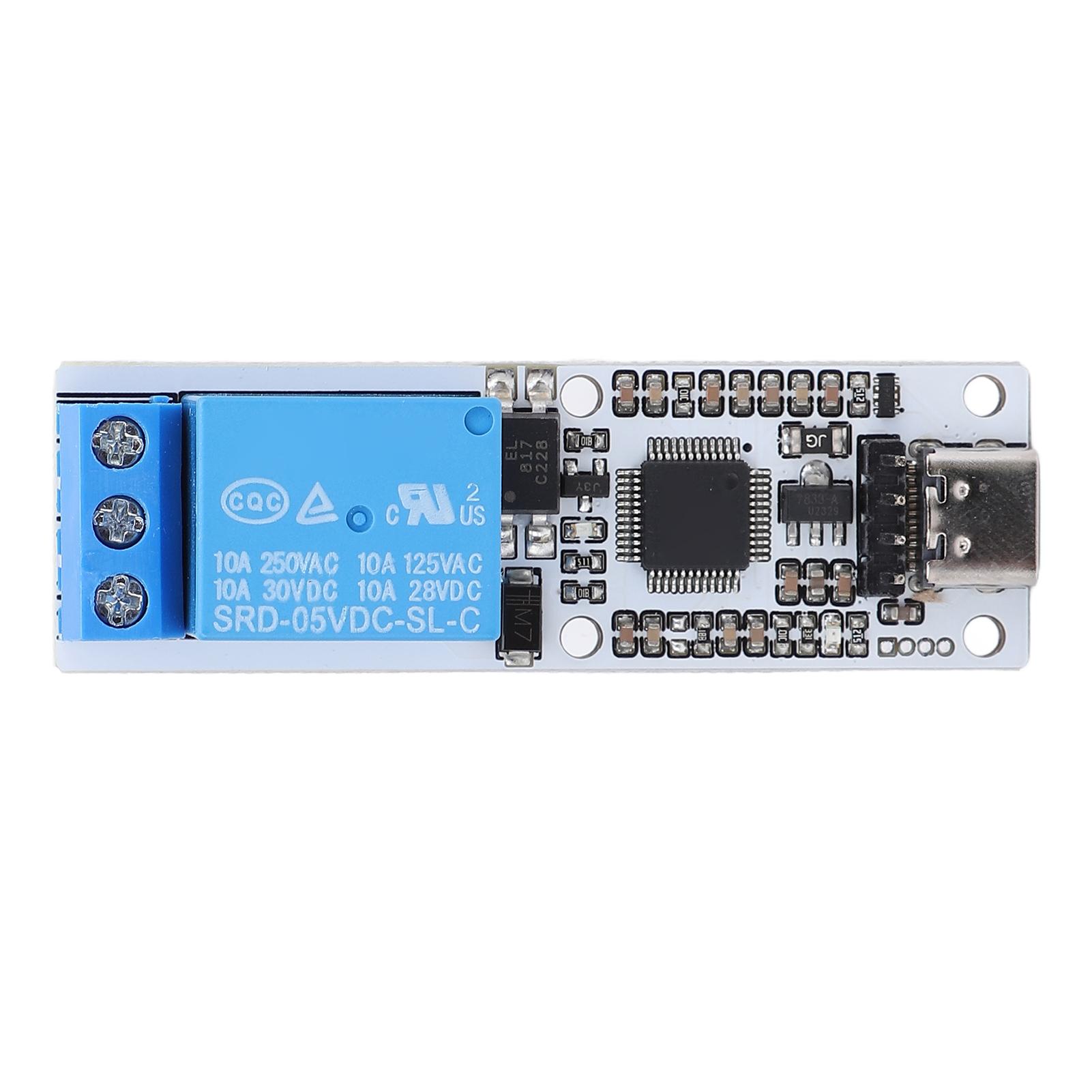 

1 Channel Relay Module USB to Serial Control Module with Type C Interface Overcurrent and