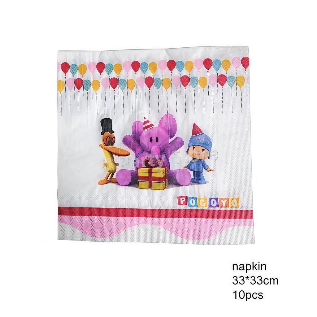 Pocoyo Geburtstag Dekorationen Einweg Geschirr Becher Teller Luftballon Banner Für Kinder Mitgebsel Babyparty Deko Party Zubehör Geschenk
