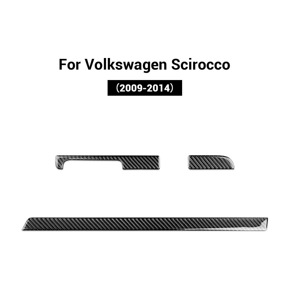 Echter Weicher Carbonfaser-Zieraufkleber für Volkswagen Scirocco 2009 2010 2011 2012 2013 2014 LHD RHD Auto Mittelkonsole Beifahrer Handschuhfach