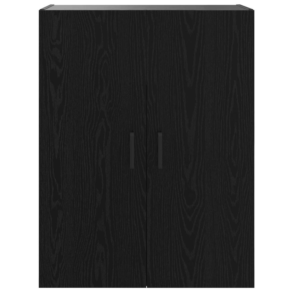Wall Mounted Cabinet Black Oak Effect 69.5 x 34 x 90 cm