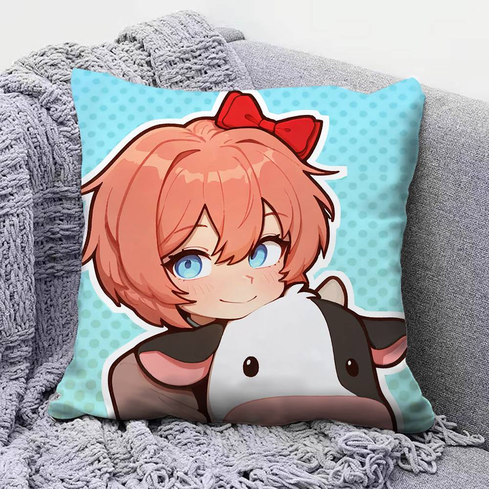 Sayori DDLC Pillow Covers Home Sofa Cushion Covers and Aecorative Custom