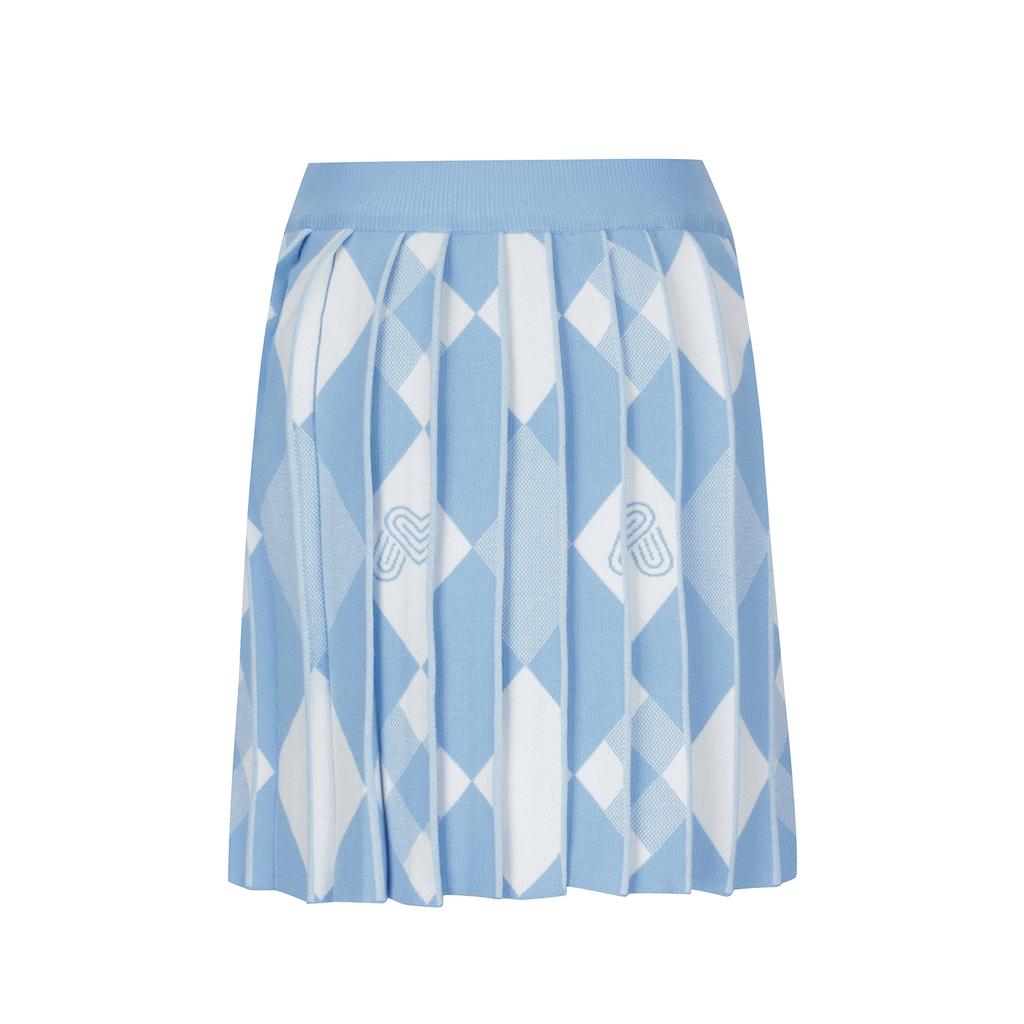 MARTINE GOLF Argyle Knit Pleats Culotte_S/Blue