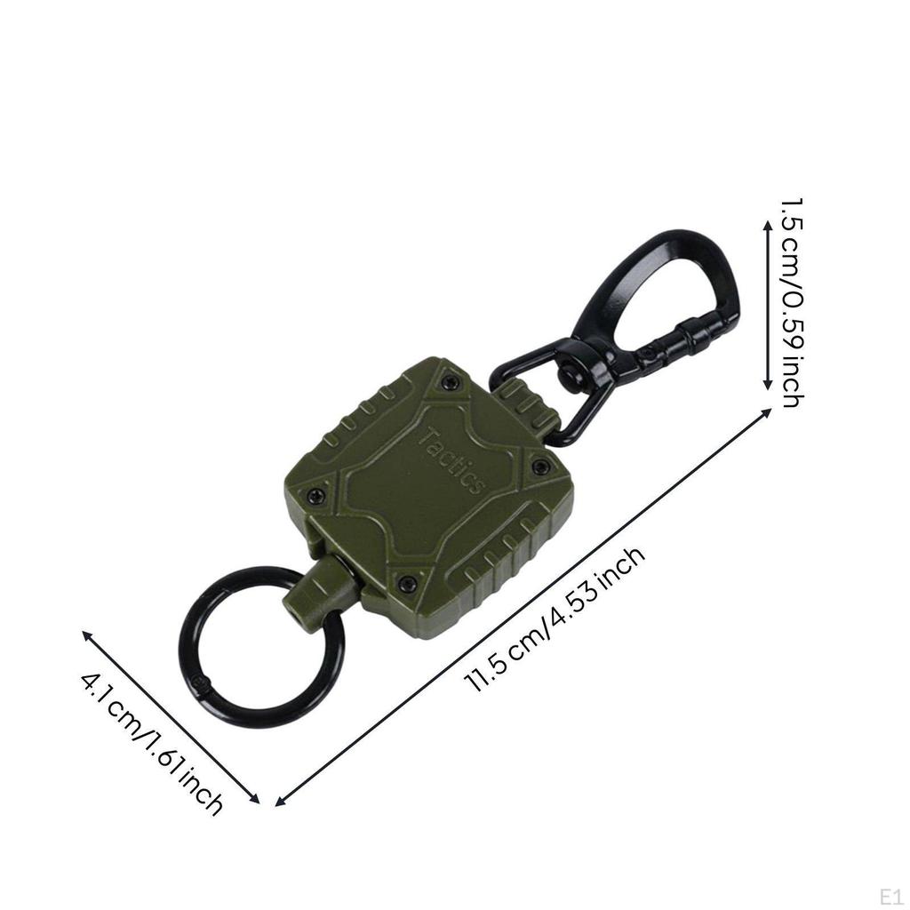 Porte-clés Métallique à Clip Rétractable Attache Facile Porte-Mousqueton pour Pêcheurs,