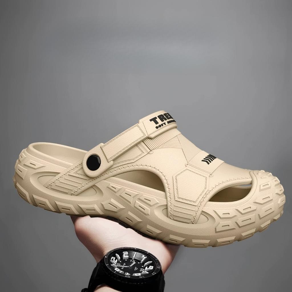 Sandals for Men In Summer, Non Slip Soft Sole, Toe Cap, Semi Slippers, Outdoor Driving, Sports, Beach, Hole Shoes, Big Size