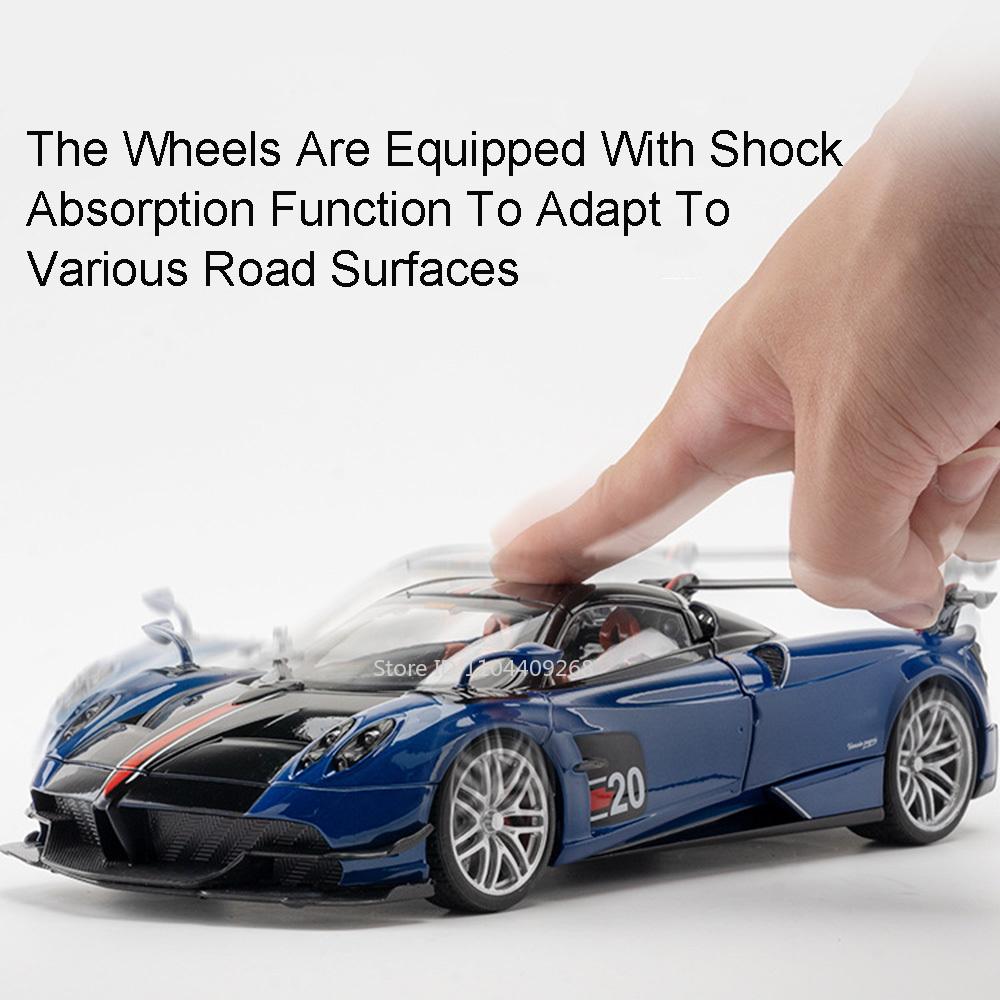 1:18 Large Size Pagani Huayra BC GTR Alloy Diecast Car Model Toy Vehicles Sound Light Shock Absorption Models Kids Presents